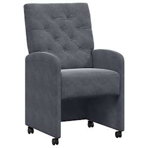 vidaXL Ratastega S&ouml;&ouml;gi-toolid 2 tk Samet Tumehall 58 x 67 x 97 cm