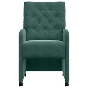 Jídelní židle na kolečkách 2 pcs Tmavě zelená 58 x 67 x 97 cm - obrázek 4