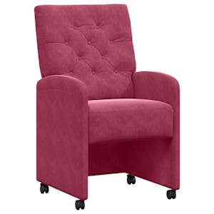 Jídelní židle na kolečkách 2 pcs vínová červená 58 x 67 x 97 cm - obrázek 2