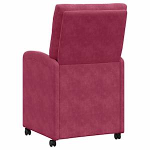Jídelní židle na kolečkách 2 pcs vínová červená 58 x 67 x 97 cm - obrázek 6