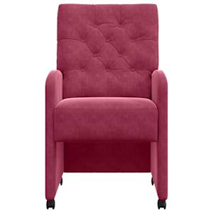 Jídelní židle na kolečkách 2 pcs vínová červená 58 x 67 x 97 cm - obrázek 4