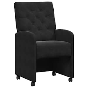vidaXL Ratastega S&ouml;&ouml;gi-toolid 2 tk Samet Must 58 x 67 x 97 cm