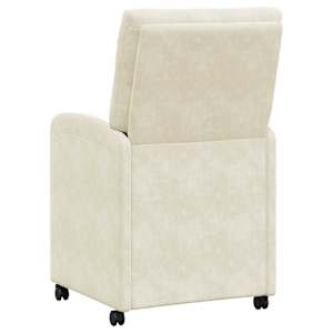 Jídelní židle na kolečkách 2 pcs Krémová 58 x 67 x 97 cm samet - obrázek 6