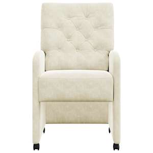 Jídelní židle na kolečkách 2 pcs Krémová 58 x 67 x 97 cm samet - obrázek 4