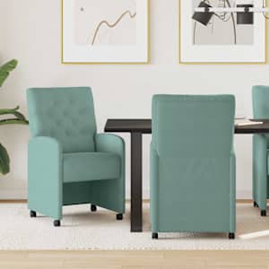 Jídelní židle na kolečkách 2 pcs mořská zeleň 58 x 67 x 97 cm - obrázek 1