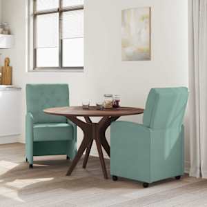 Jídelní židle na kolečkách 2 pcs mořská zeleň 58 x 67 x 97 cm - obrázek 3