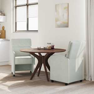 Jídelní židle na kolečkách 2 pcs Světle šedá 58 x 65 x 98 cm - obrázek 3