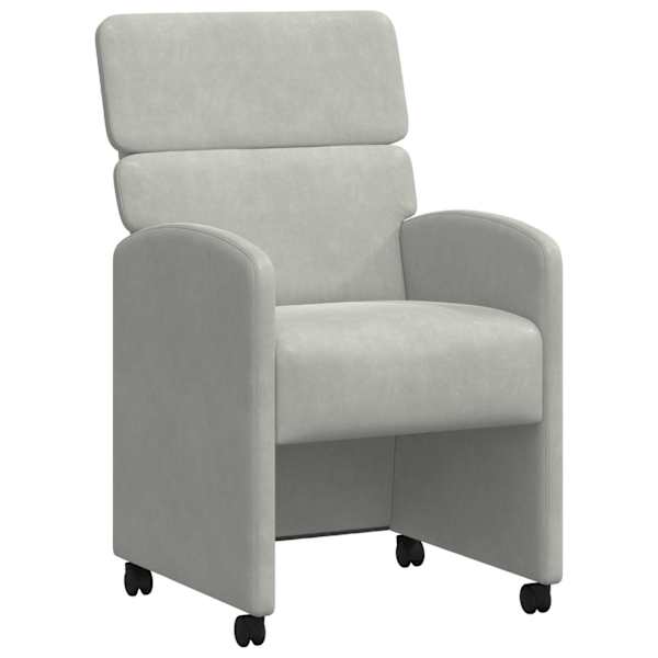 vidaXL Ratastega S&ouml;&ouml;gi-toolid 2 tk Samet Helehall 58 x 65 x 98 cm