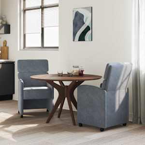 Jídelní židle na kolečkách 2 pcs Tmavě šedá 58 x 65 x 98 cm - obrázek 3