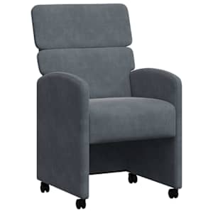 vidaXL Ratastega S&ouml;&ouml;gi-toolid 2 tk Samet Tumehall 58 x 65 x 98 cm