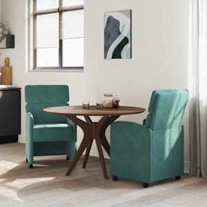 Jídelní židle na kolečkách 2 pcs Tmavě zelená 58 x 65 x 98 cm - obrázek 3