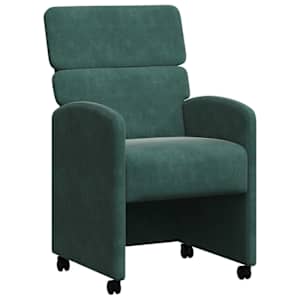 vidaXL Ratastega S&ouml;&ouml;gi-toolid 2 tk Samet Tumeroheline 58 x 65 x 98 cm