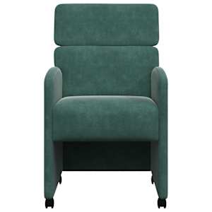 Jídelní židle na kolečkách 2 pcs Tmavě zelená 58 x 65 x 98 cm - obrázek 4