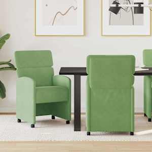 Jídelní židle na kolečkách 2 pcs Světle zelená 58 x 65 x 98 cm - obrázek 1