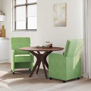 Jídelní židle na kolečkách 2 pcs Světle zelená 58 x 65 x 98 cm - obrázek 3