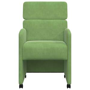 Jídelní židle na kolečkách 2 pcs Světle zelená 58 x 65 x 98 cm - obrázek 4