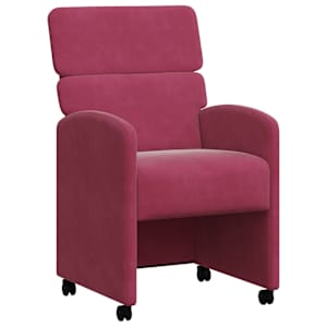 Jídelní židle na kolečkách 2 pcs vínová červená 58 x 65 x 98 cm - obrázek 2