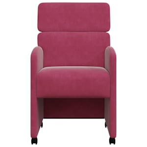 Jídelní židle na kolečkách 2 pcs vínová červená 58 x 65 x 98 cm - obrázek 4