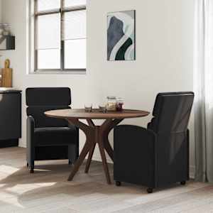 Jídelní židle na kolečkách 2 pcs Černá 58 x 65 x 98 cm samet - obrázek 3