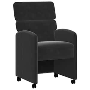 vidaXL Ratastega S&ouml;&ouml;gi-toolid 2 tk Samet Must 58 x 65 x 98 cm