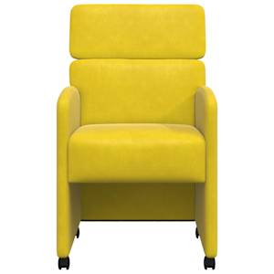 Jídelní židle na kolečkách 2 pcs Žlutá 58 x 65 x 98 cm samet - obrázek 4