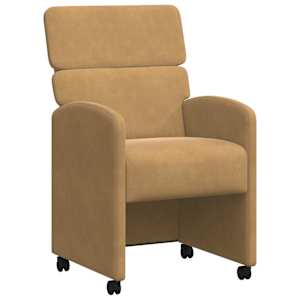 vidaXL Ratastega S&ouml;&ouml;gi-toolid 2 tk Samet Pruun 58 x 65 x 98 cm