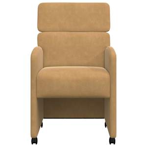 Jídelní židle na kolečkách 2 pcs Hnědá 58 x 65 x 98 cm samet - obrázek 4