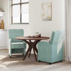 Jídelní židle na kolečkách 2 pcs mořská zeleň 58 x 65 x 98 cm - obrázek 3