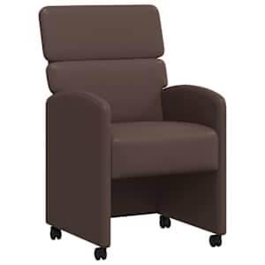 Jídelní židle na kolečkách s koly 2 pcs Hnědá 58 x 65 x 98 cm - obrázek 2