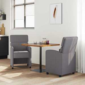 Jídelní židle na kolečkách s koly 2 pcs Šedá 58 x 65 x 98 cm - obrázek 3