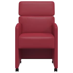 Jídelní židle na kolečkách 2 pcs vínová červená 58 x 65 x 98 cm - obrázek 4