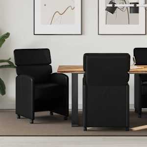 Jídelní židle na kolečkách s koly 2 pcs Černá 58 x 65 x 98 cm - obrázek 1