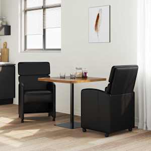 Jídelní židle na kolečkách s koly 2 pcs Černá 58 x 65 x 98 cm - obrázek 3