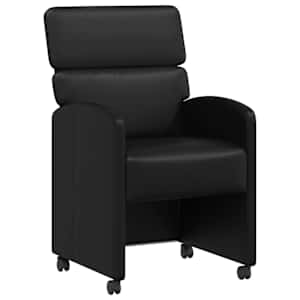 Jídelní židle na kolečkách s koly 2 pcs Černá 58 x 65 x 98 cm - obrázek 2