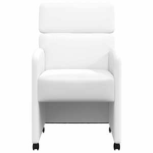 Jídelní židle na kolečkách s koly 2 pcs Bílá 58 x 65 x 98 cm - obrázek 4