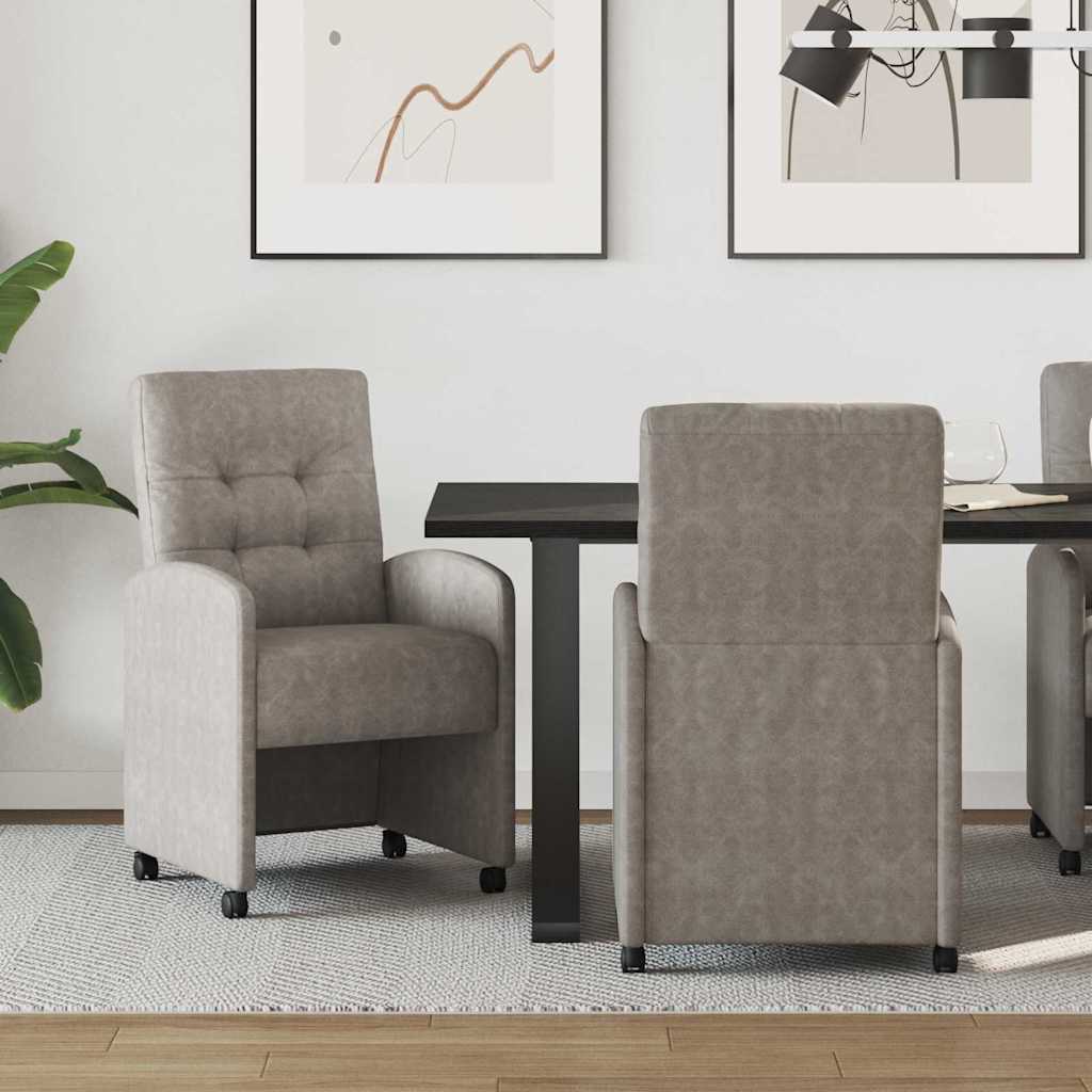 Scaune bucătărie și dining - Scaune de dining 2 pcs Gri 57 x 67 x 98 cm Piele artificială