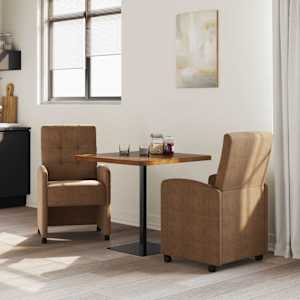 Jídelní židle na kolečkách s koly 2 pcs Hnědá 58 x 67 x 97 cm - obrázek 3