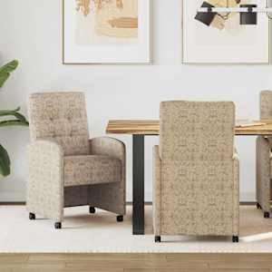 Jedilni stoli s kolesi 2 pcs Svetlo siva 58 x 67 x 97 cm