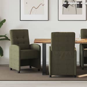 Jídelní židle na kolečkách 2 pcs Armádní zelená 58 x 67 x 97 cm - obrázek 1