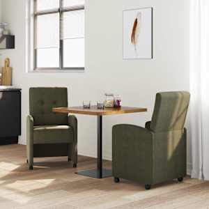 Jídelní židle na kolečkách 2 pcs Armádní zelená 58 x 67 x 97 cm - obrázek 3