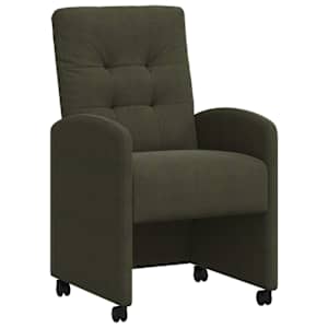 Jídelní židle na kolečkách 2 pcs Armádní zelená 58 x 67 x 97 cm - obrázek 2