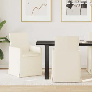 Jídelní židle s koly 2 pcs Béžová 57 x 67 x 95 cm Tkanina - obrázek 1