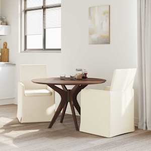 Jídelní židle s koly 2 pcs Béžová 57 x 67 x 95 cm Tkanina - obrázek 3