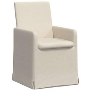 Jídelní židle s koly 2 pcs Béžová 57 x 67 x 95 cm Tkanina - obrázek 2