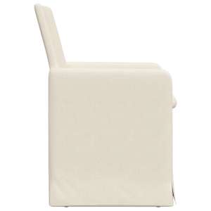 Jídelní židle s koly 2 pcs Béžová 57 x 67 x 95 cm Tkanina - obrázek 5