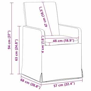 Jídelní židle s koly 2 pcs Béžová 57 x 67 x 95 cm Tkanina - obrázek 11