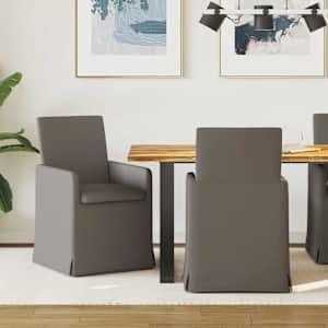 Jídelní židle s koly 2 pcs Světle šedá 57 x 67 x 95 cm Tkanina - obrázek 1
