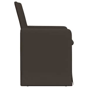 Jídelní židle s koly 2 pcs Tmavě šedá 57 x 67 x 95 cm Tkanina - obrázek 5