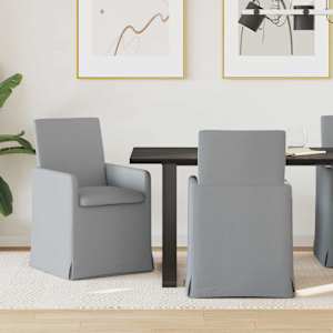 Jídelní židle 2 pcs Světle šedá 57 x 67 x 95 cm textil - obrázek 1
