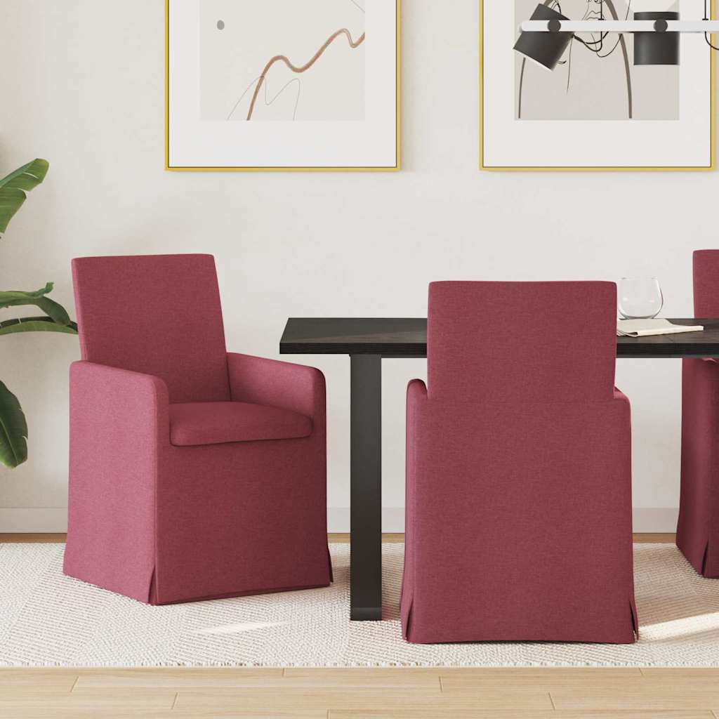 Scaune bucătărie și dining - Scaune de dining 2 pcs bordo 57 x 67 x 95 cm țesătură